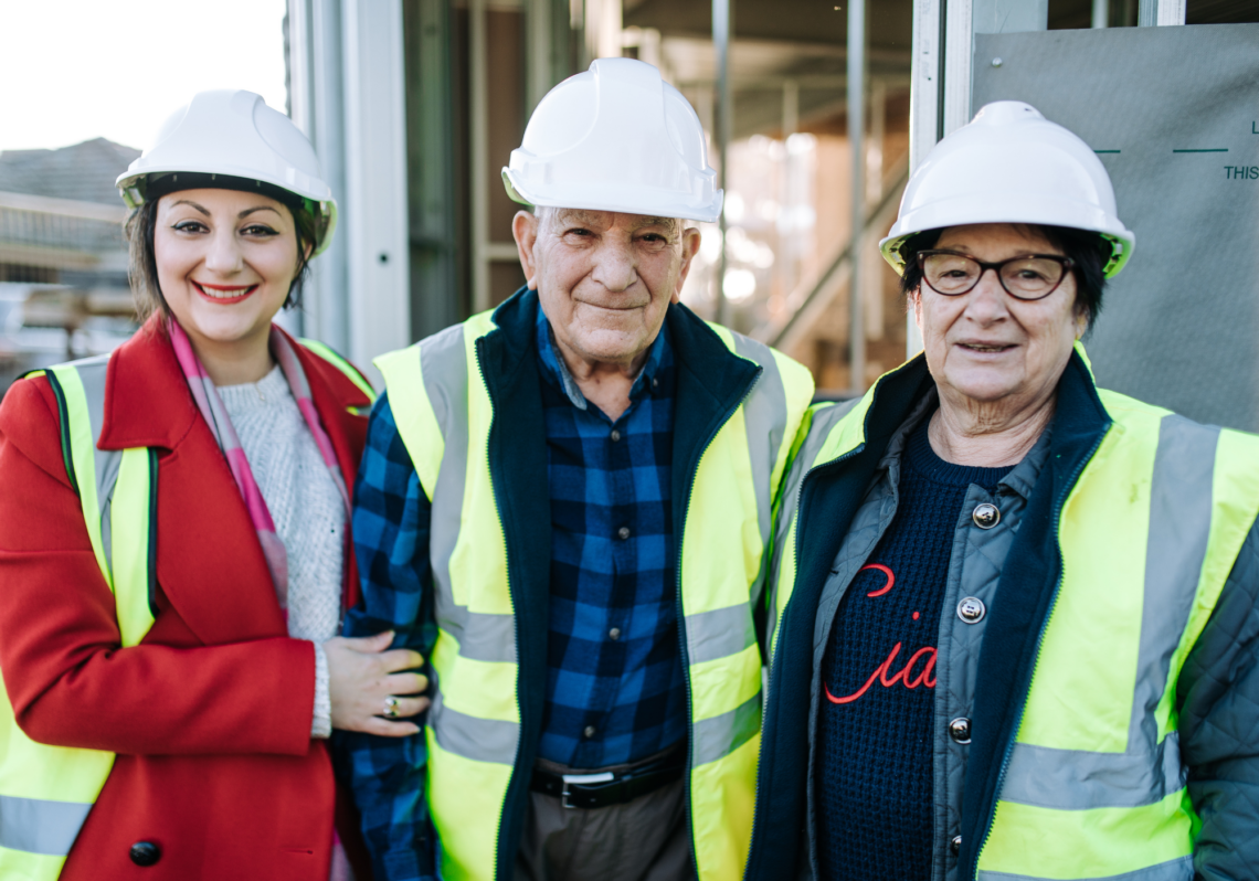 Pascale Legal's Firm Principal & Director Angelina, with parents during construction of the new Salisbury office building.